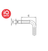 IQ-Parts IQ-Parts - Bogen 90º Schlauchverbinder | Edelstahl AISI 304 (1.4301)