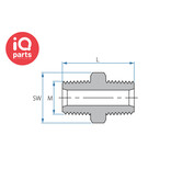 TEFEN TEFEN PVDF Draadfitting | Dubbele Nippel | BSPT