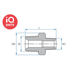 TEFEN TEFEN PVDF Draadfitting | Dubbele Verloopnippel | BSPT