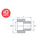 TEFEN TEFEN PVDF Draadfitting | Neusstuk | BSPT Male/Female