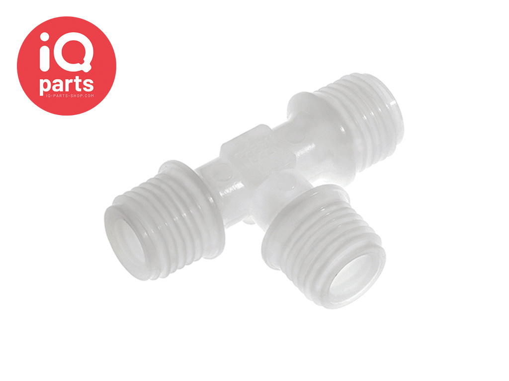 TEFEN PVDF Draadfitting | T-stuk | BSPT Male