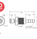 CPC CPC - MC4203 / MCD4203 | Coupling Insert | Panel mount | Hose barb 4,8 mm (3/16")