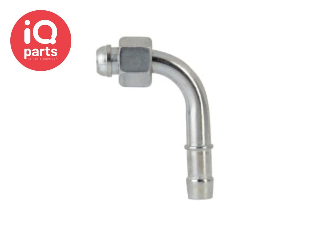 IQ-Parts Elbow banjo 90º with screw cap | Type RBU | BSP thread | steel galvanized