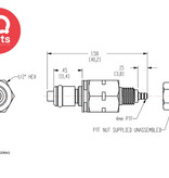 CPC CPC - PMC20M42 / PMCD20M42 | Coupling Insert | Acetal | PTF Nut 4.0 mm OD / 2.0 mm  ID