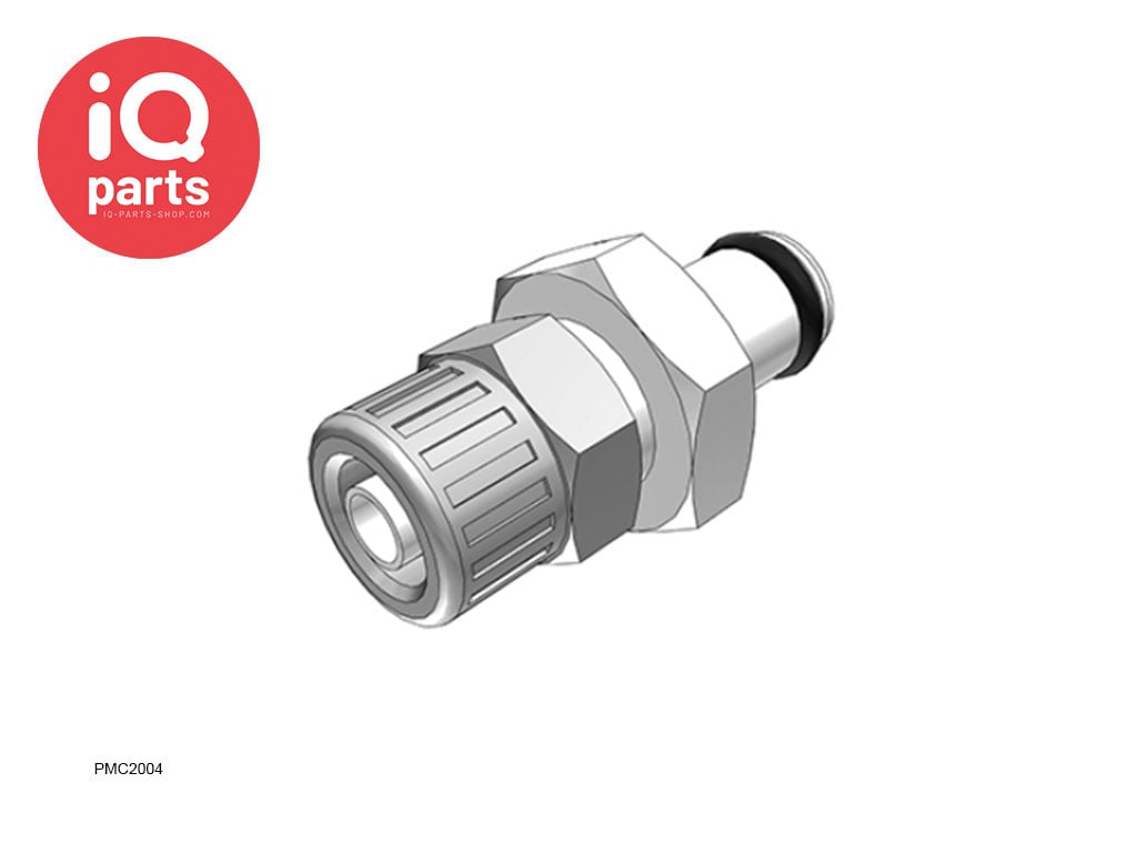 PMC2004 / PMCD2004 | Insteeknippel | Acetaal | PTF Klemring 6.4 mm OD / 4.3 mm ID