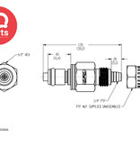 CPC CPC - PMC2004 / PMCD2004 | Insteeknippel | Acetaal | PTF Klemring 6.4 mm OD / 4.3 mm ID