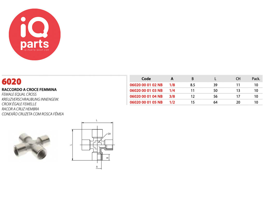 IQ-Parts Nickel Plated Brass Equal Crosses BSP Female