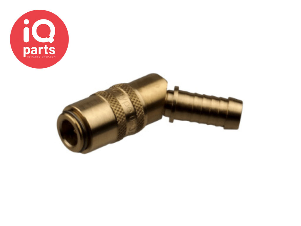 RTC Quick Coupling 45º | Hose Barb | With valve | Type 090 | DN 09