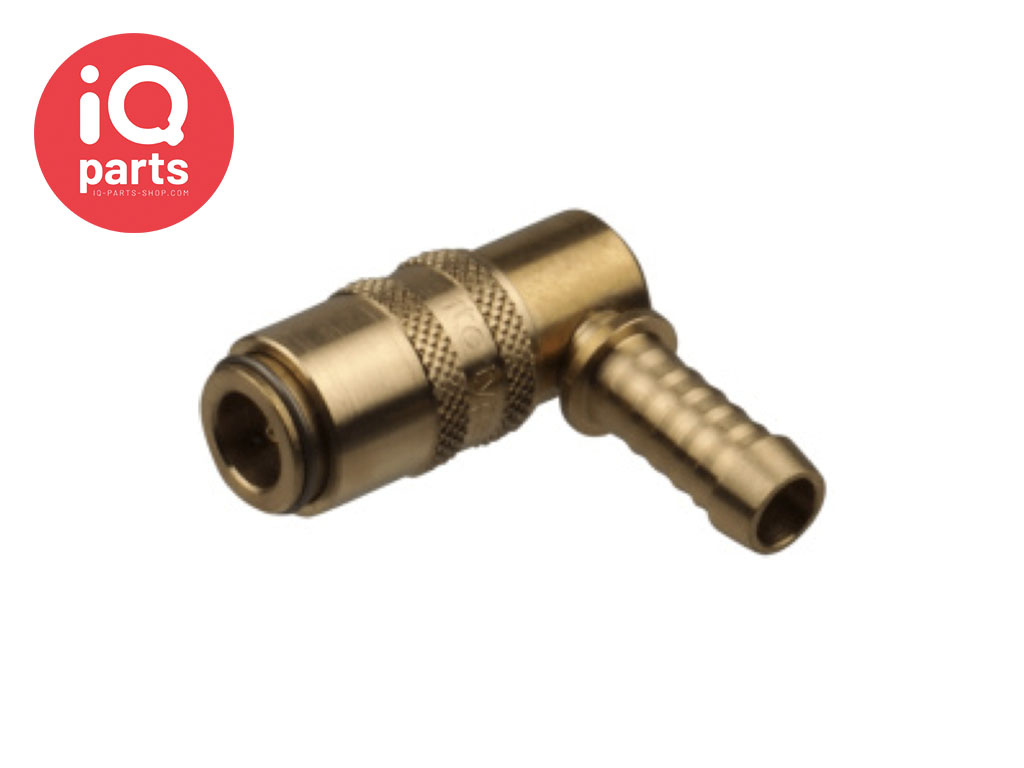 Quick Coupling 90º | Hose Barb | With valve | Type 090 | DN 09