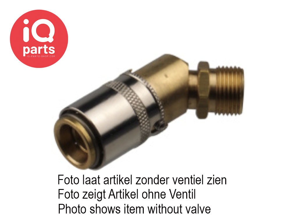 Snelkoppeling 45º | Cilindrische buitendraad | Met ventiel | Type 090 | DN 09