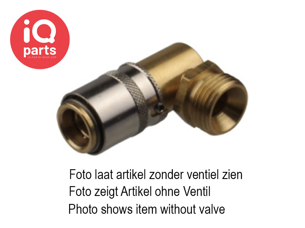 Snelkoppeling 90º | Cilindrische buitendraad | Met ventiel | Type 090 | DN 09