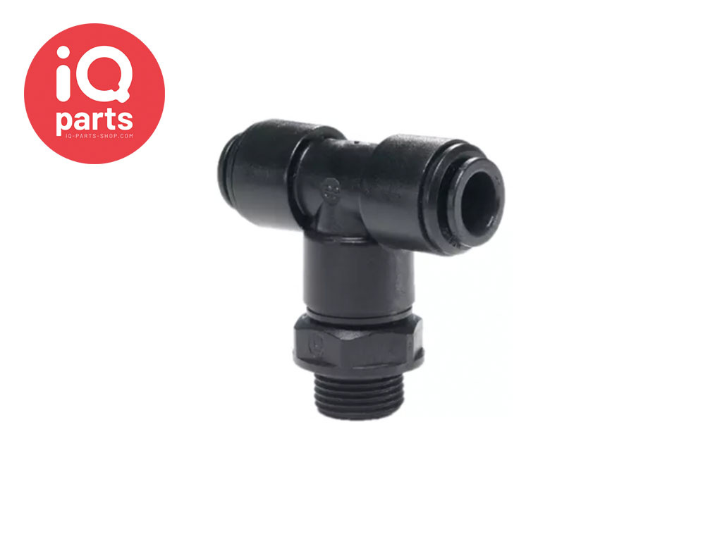 John Guest® Tee Connector Push-Fit/BSPT male thread | Swivel