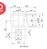 IQ-Parts IQ-Parts Rohrverbinder | Eckstück 90º + durchlaufender Ständer | 25x25 mm / 40x40 mm | Typ 20S