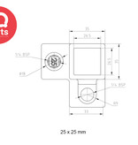 IQ-Parts IQ-Parts Rohrverbinder | Dreiweg Eckstück 90º | 25x25 mm / 40x40 mm | Typ 18S (128F)