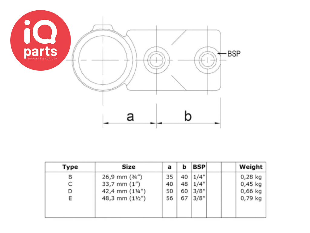 IQ-Parts IQ-Parts Rohrverbinder | Kreuz T-stück kombiniert | Typ 30