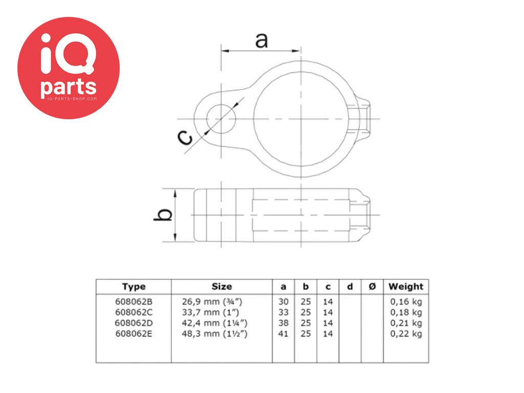 IQ-Parts IQ-Parts Rohrverbinder | Toröse/Stellringauge | Typ 62