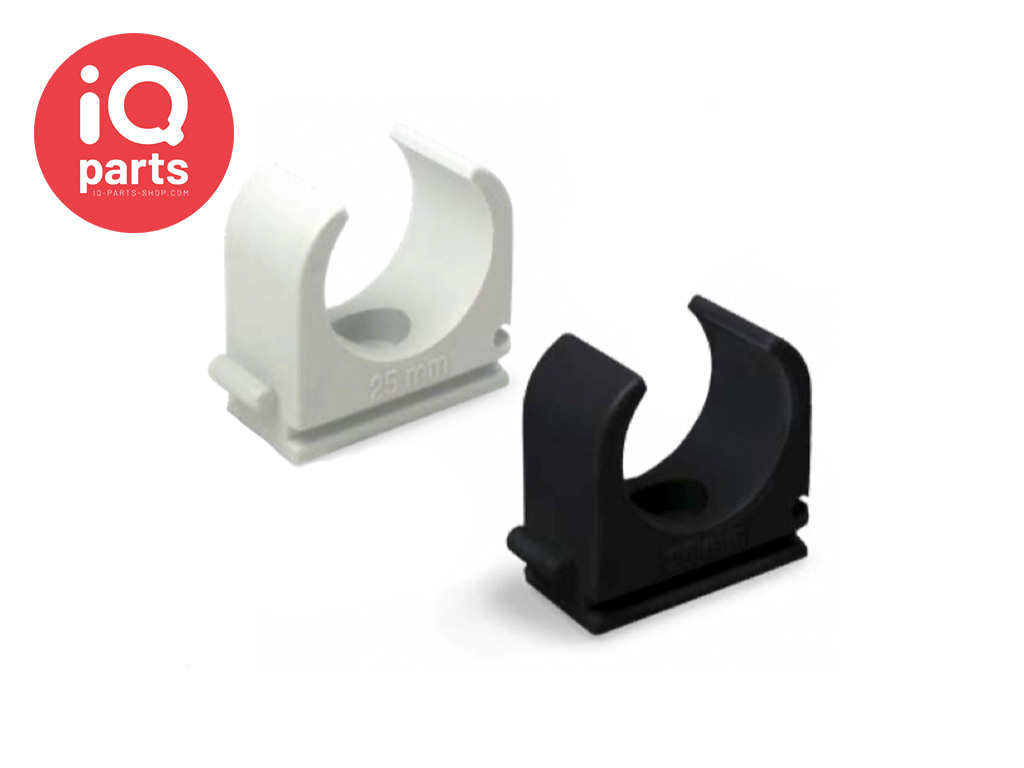 Nylon Leidingclip | CLIPNY | open uitvoering | grijs of zwart