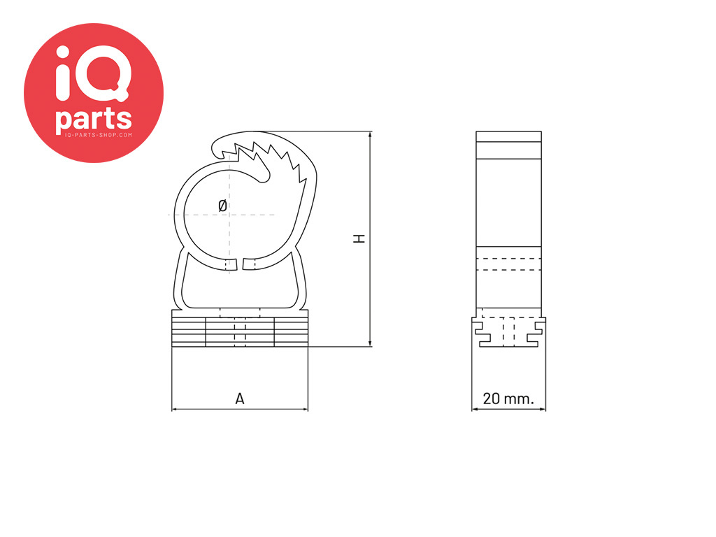 Mikalor Damesa - Nylon-Rohrclip | ANMD | Multi-Diameter | grau