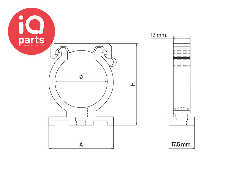Mikalor Damesa - Nylon Leidingclip | ANCI | M6 schroefdraad | met beugel | grijs of zwart