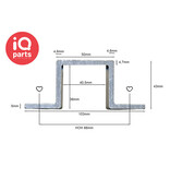 IQ-Parts Verkehrsschild Lasche Quadrat, Aluminium Belgischer Typ 250 - 40 x 40 mm