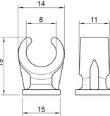 OBO-Bettermann OBO - Base clamp clip | Single | Typ 2962 | Polypropylene | Grey