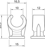 OBO-Bettermann OBO - Base clamp clip | Single | Typ 2962 | Polypropylene | Grey