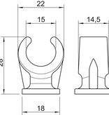 OBO-Bettermann OBO - Base clamp clip | Single | Typ 2962 | Polypropylene | Grey