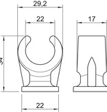 OBO-Bettermann OBO - Base clamp clip | Single | Typ 2962 | Polypropylene | Grey