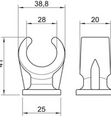 OBO-Bettermann OBO - Base clamp clip | Single | Typ 2962 | Polypropylene | Grey