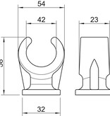 OBO-Bettermann OBO - Base clamp clip | Single | Typ 2962 | Polypropylene | Grey