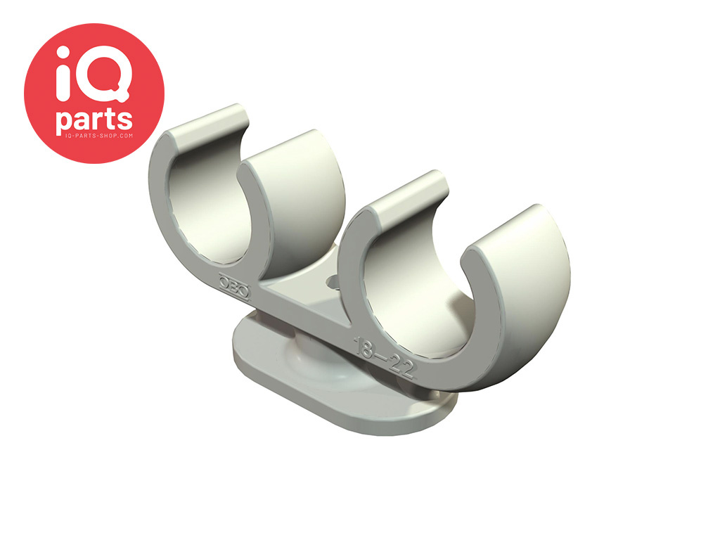 Base clamp clip | Double | Typ 2962 | Polypropylene | Grey