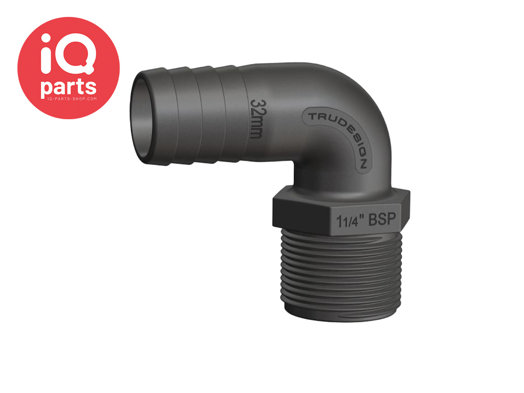 TruDesign TruDesign - 90º Schlauchverbinder Lang | BSP-Außengewinde | Nylon (glasfaserverstärkt)