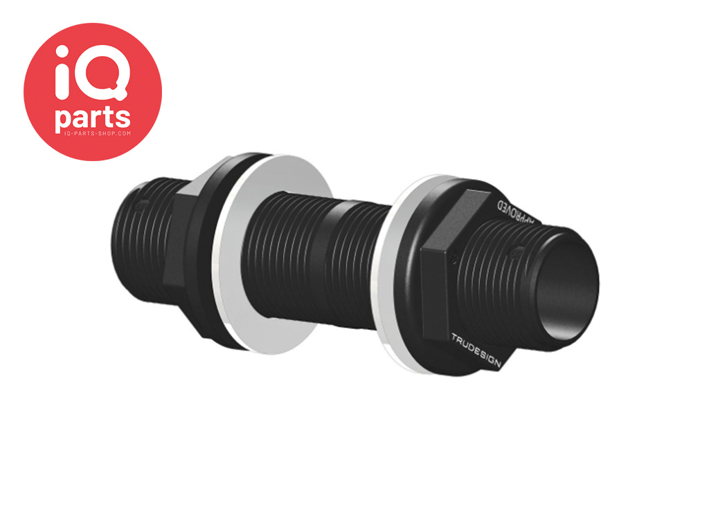 Thru Bulkhead Threaded Tube | BSP Male Thread | Nylon (Fiberglass reinforced)