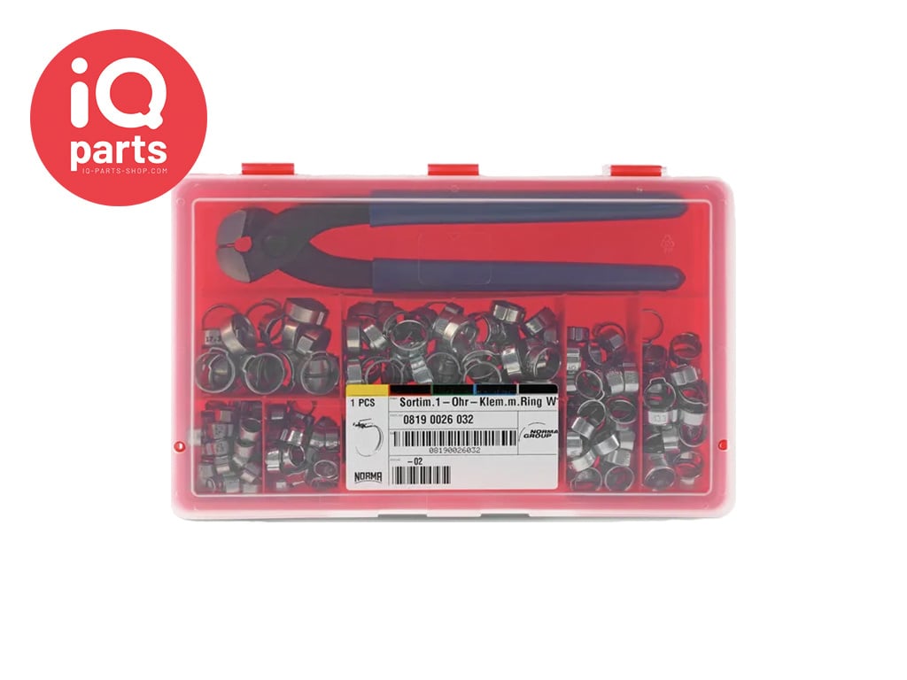 ABA ABA Assortment box | 1-earclamps with inner-ring | W1/W4 | 260 pieces