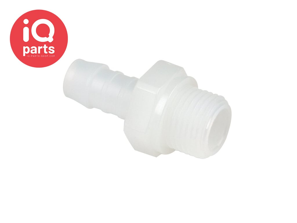 IQ-Parts Male Thread Hose barb | PVDF | BSP | White