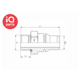 IQ-Parts VDA Einschraub-Stecknippel Metrisches Außengewinde | NW16 - M26x1.5