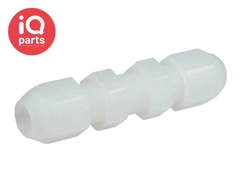 Straight Coupling | PVDF | Panel mount | Compression connection