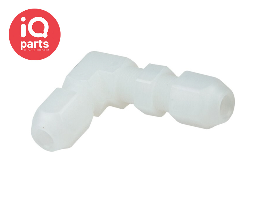 Elbow Coupling | PVDF | Panel mount | Compression connection