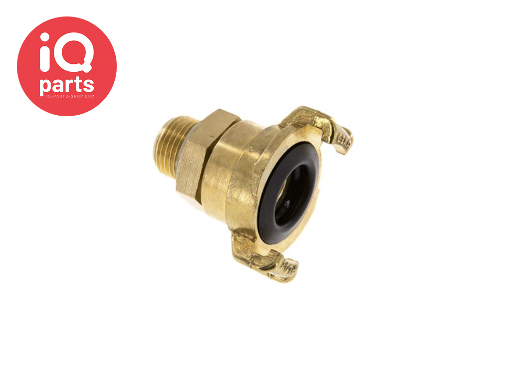 Garden hose quick coupling | 40 mm | male thread | rotatable | brass