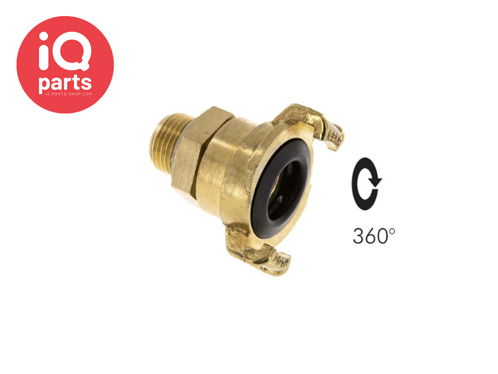 IQ-Parts Gartenschlauch-Schnellkupplung | 40 mm | Außengewinde | Drehbar | Messing