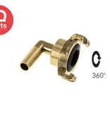 IQ-Parts IQ-Parts Tuinslang-snelkoppeling | 40 mm | 90º aansluiting | Slangtule | Draaibaar | messing