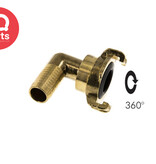 IQ-Parts IQ-Parts Garden hose quick coupling | 40 mm | 90º connector | hose barb | Rotatable | brass