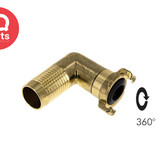 IQ-Parts IQ-Parts Gartenschlauch-Schnellkupplung | 40 mm | 90º Anschluss | Schlauchtülle | Drehbar | Messing
