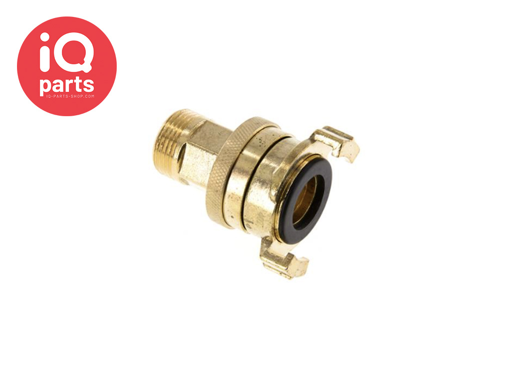 IQ-Parts Safety Garden hose quick coupling | 40 mm | male thread | brass