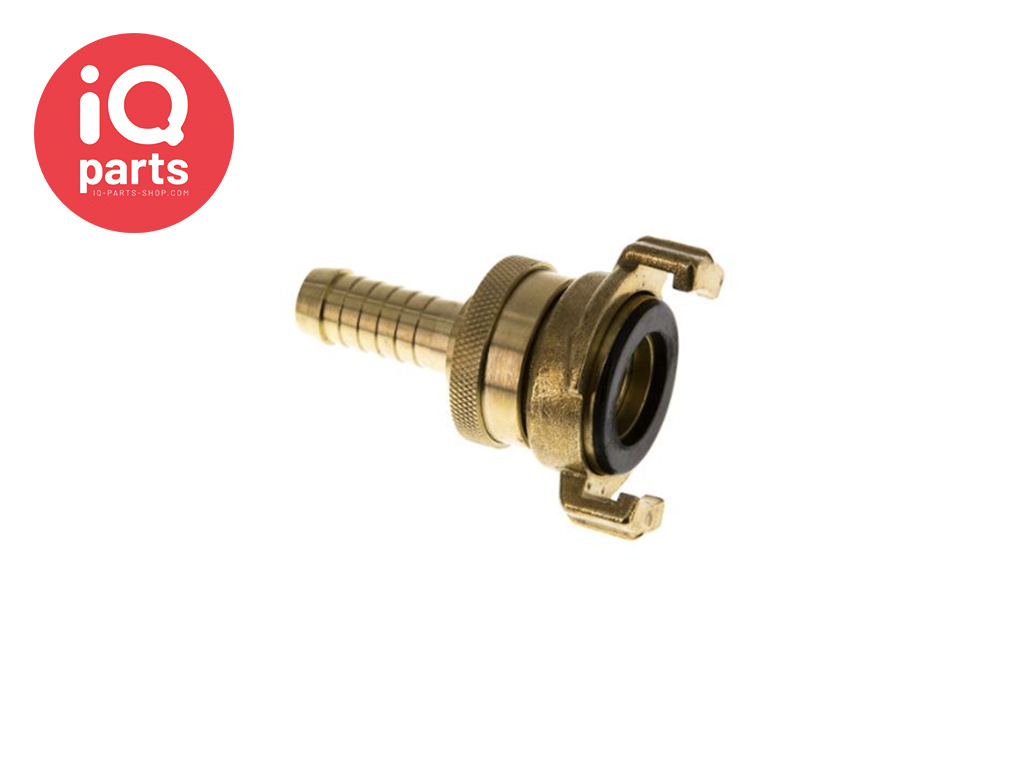 IQ-Parts Safety Garden hose quick coupling | 40 mm | hose barb | brass