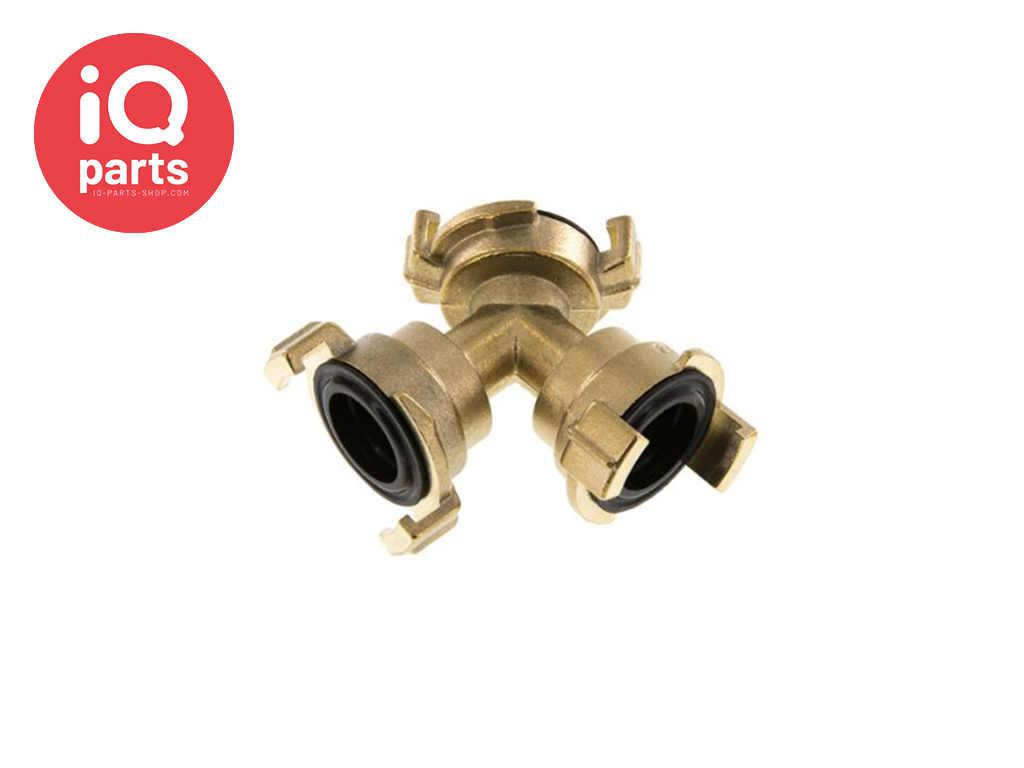 IQ-Parts Garden hose quick coupling | 40 mm | Y-distributor | brass