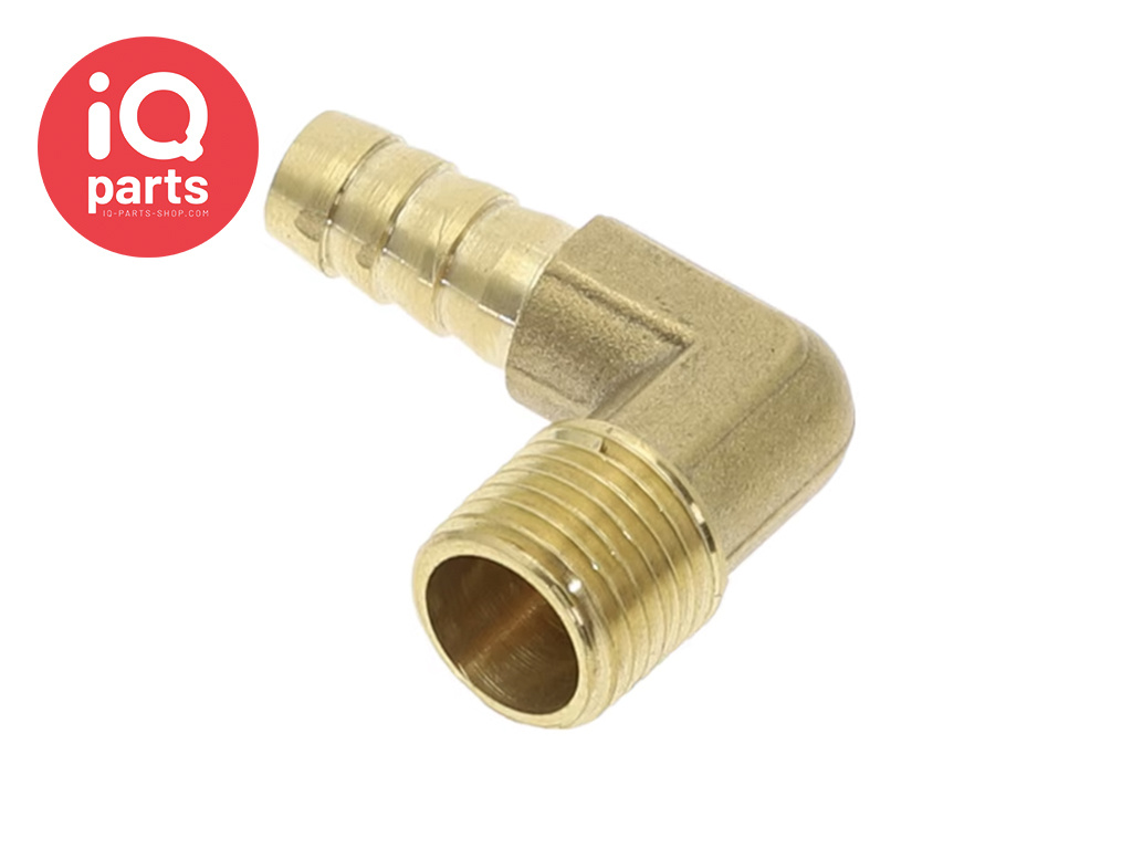 IQ-Parts Schlauchtülle | Aussengewinde (BSPT) | 90º | Messing