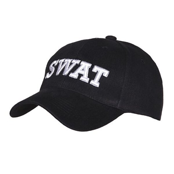  Zwarte baseball cap met SWAT logo