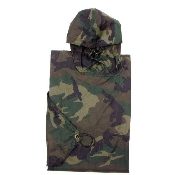  US Poncho ripstop Woodland camouflage