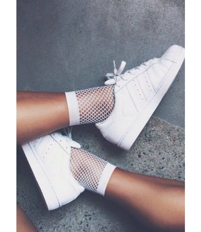 MARIANNE Kiki witte visnetsokjes